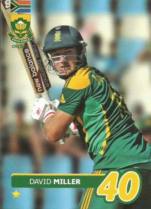 DAVID MILLER - 2014 BIG BALL `HEROES COLLECTION` - `ODI CRICKET` BASE CARD 71