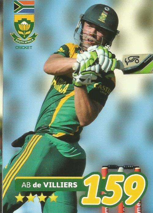 AB DE VILLIERS - 2014 BIG BALL "HEROES COLLECTION" - "ODI CRICKET" BASE CARD 69