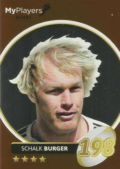 SCHALK BURGER - 2014 BIG BALL `HEROES COLLECTION` - `MY PLAYERS` FOIL TRADING CARD 180