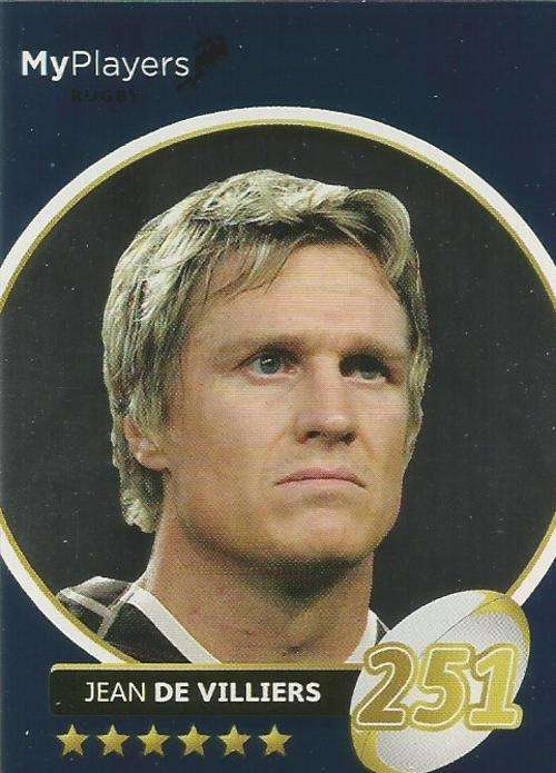 JEAN DE VILLIERS - 2014 BIG BALL `HEROES COLLECTION` - `MY PLAYERS` FOIL TRADING CARD 214