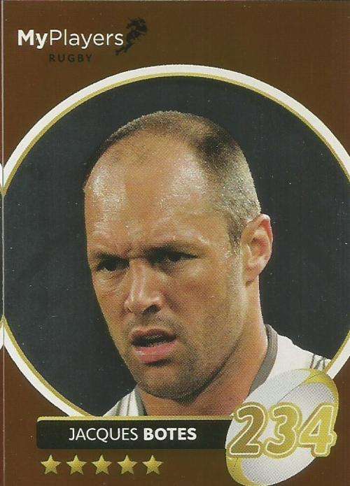 JACQUES BOTES - 2014 BIG BALL `HEROES COLLECTION` - `MY PLAYERS` FOIL TRADING CARD 172