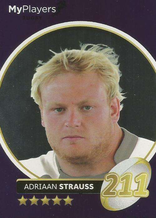 ADRIAAN STRAUSS - 2014 BIG BALL `HEROES COLLECTION` - `MY PLAYERS` FOIL TRADING CARD 144