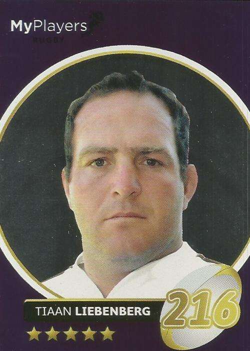 TIAAN LIEBENBERG - 2014 BIG BALL `HEROES COLLECTION` - `MY PLAYERS` FOIL TRADING CARD 152