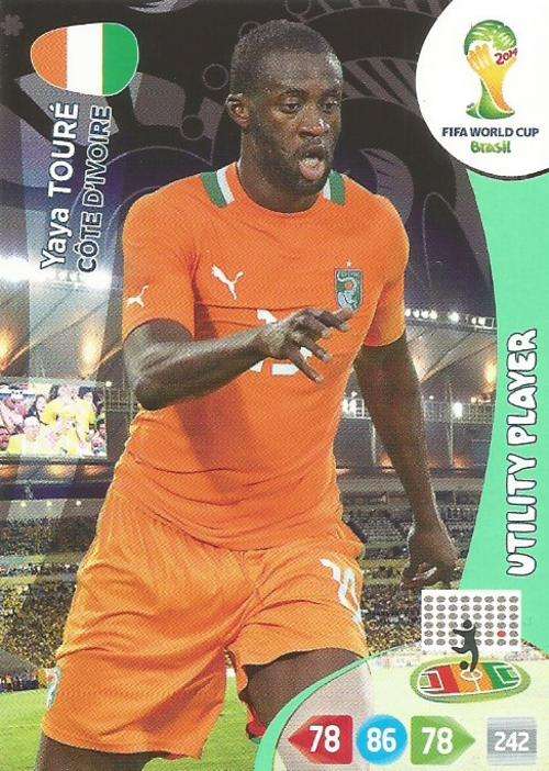 WORLD CUP 2014 ADRENALYN XL - YAYA TOURE "UTILITY PLAYER" CARD