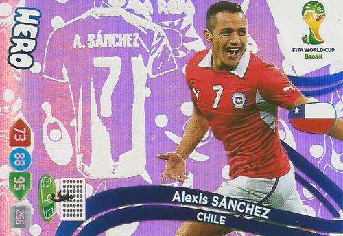 ALEXIS SANCHEZ - PANINI `FIFA WORLD CUP 2014` COLLECTION UPDATE EDITION 2 - RARE `HERO` FOIL CARD