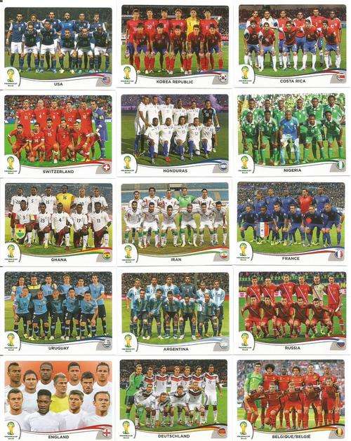 WORLD CUP 2014 PANINI STICKER COLLECTION - "TEAM FOTO" STICKERS
