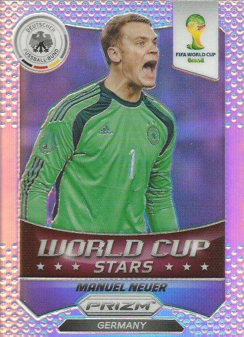 MANUEL NEUER - WORLD CUP 2014 PANINI "PRIZM" - PARALLEL "W/CUP STARS" CARD 17