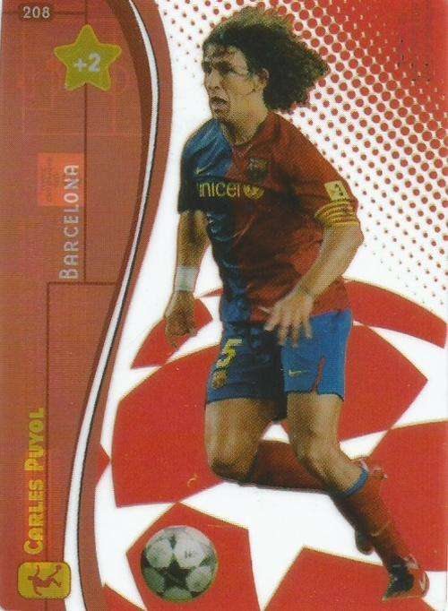 CARLES PUYOL - PANINI CHAMPIONS LEAGUE 2008/09 - `RARE` `ULTRA` TRADING CARD 208
