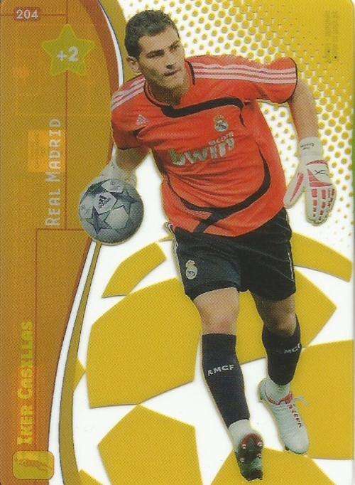 IKER CASILLAS - PANINI CHAMPIONS LEAGUE 2008/09 - `RARE` `ULTRA` TRADING CARD 204