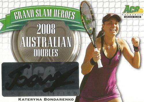 KATERYNA BONDARENKO - ACE AUTHENTIC 2013 `GRAND SLAM MASTERS` - RARE CERTIFIED `AUTOGRAPH` CARD