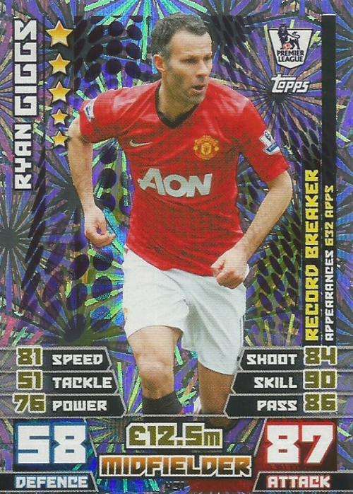 RYAN GIGGS - MATCH ATTAX 2014/2015 - "RECORD BREAKER" CARD