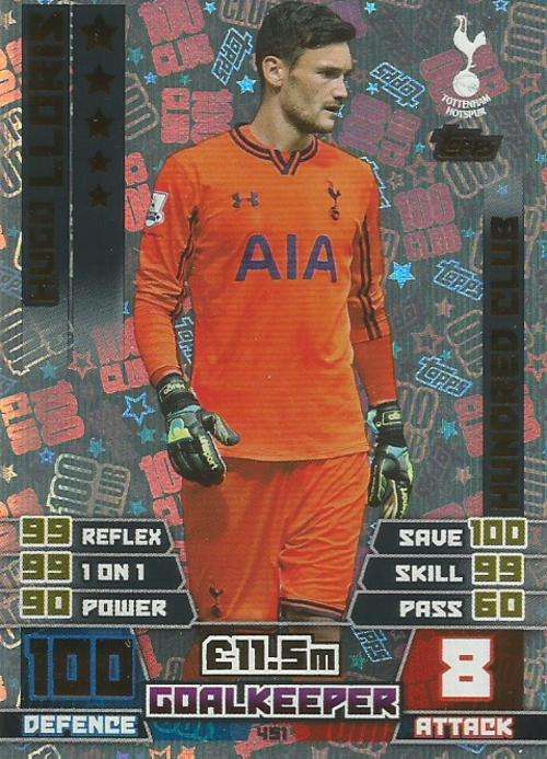 HUGO LLORIS - MATCH ATTAX 2014/2015 - "CLUB 100" CARD 452