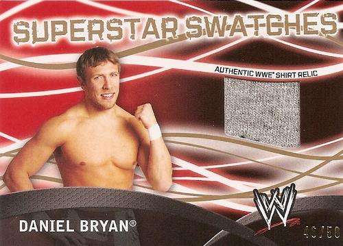 DANIEL BRYAN   - "WWE SUPERSTARS" - GENUINE "RELIC SWATCH"  CARD 46 of 50