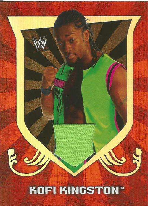 KOFI KINGSTON   - TOPPS "WWE SUPERSTARS" 2011 - GENUINE CLASSIC EVENT "RELIC SWATCH" TRADING CARD