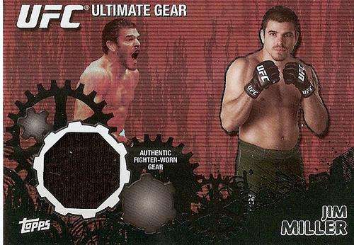 JIM MILLER TOPPS `UFC 2010` COLLECTION - RARE `ULTIMATE GEAR RELIC` 12 of 88 TRADING CARD