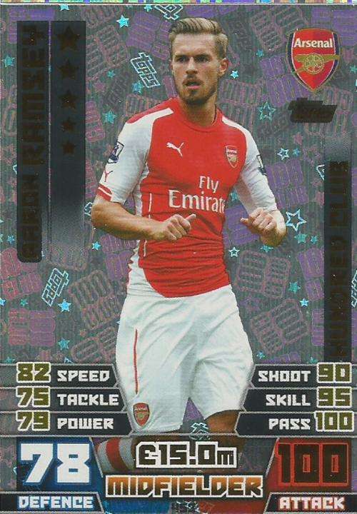 AARON RAMSEY  - MATCH ATTAX 2014/2015 - "CLUB 100" CARD