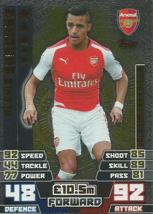 ALEXIS SANCHEZ  - MATCH ATTAX 2014/2015 - "GOLD" LIMITED EDITION CARD