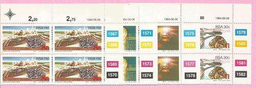 SOUTH AFRICA 1984 - SACC 563-566 - "STRATEGIC MINERALS" - SET of 4 CONTROL BLOCKS - UM