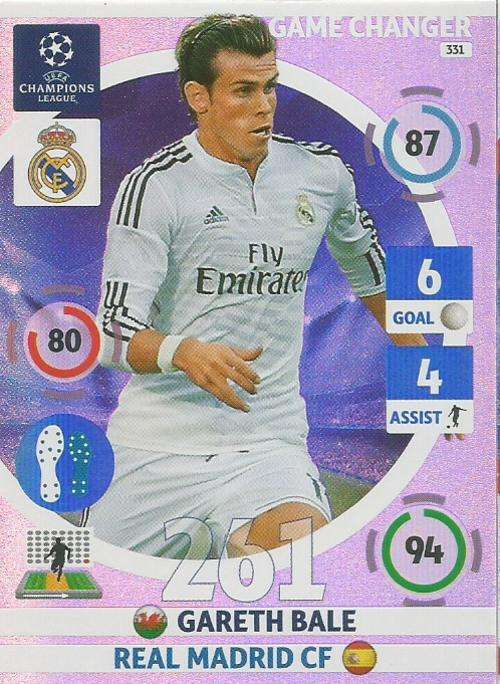 GARETH BALE - CHAMPIONS LEAGUE  2014/15 - "GAME CHANGER" FOIL CARD