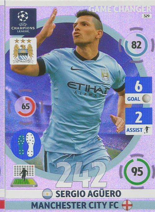 SERGIO AGUERO - CHAMPIONS LEAGUE  2014/15 - "GAME CHANGER" FOIL CARD