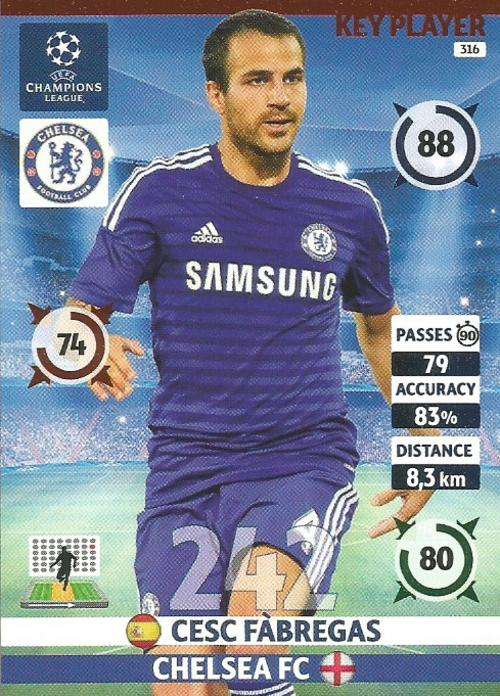 CESC FABREGAS - CHAMPIONS LEAGUE  2014/15 - "KEY PLAYER" FOIL CARD