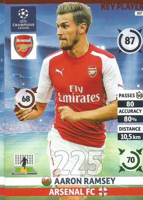 AARON RAMSEY - CHAMPIONS LEAGUE  2014/15 - "KEY PLAYER" FOIL CARD