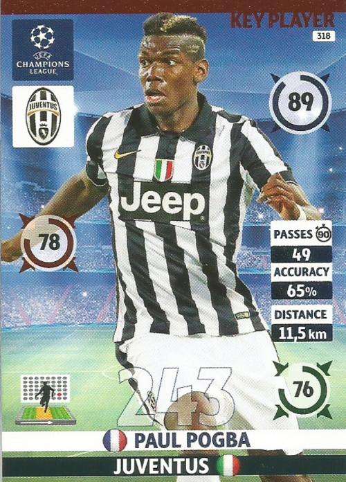 PAUL POGBA - CHAMPIONS LEAGUE  2014/15 - "KEY PLAYER" FOIL CARD