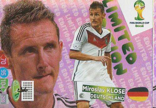 MIROSLAV KLOSE - WORLD CUP 2014 ADRENALYN XL - "LIMITED EDITION"  CARD
