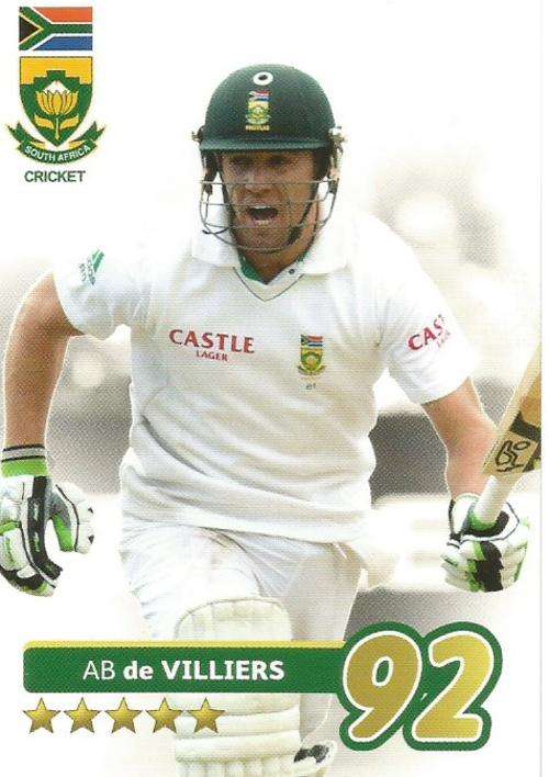 AB DE VILLIERS - 2014 BIG BALL `HEROES COLLECTION` - `TEST CRICKET` BASE CARD 43
