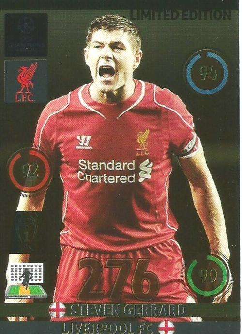 CHAMPIONS LEAGUE  2014/15 - STEVEN GERRARD "LIMITED EDITION" CARD