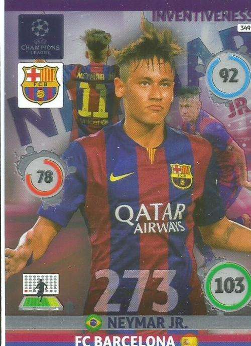 NEYMAR Jr - PANINI CHAMPIONS LEAGUE  2014/15 - `INVENTIVENESS` FOIL CARD 351