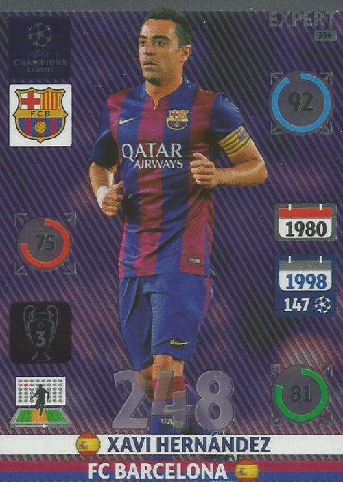 XAVI HERNANDEZ - CHAMPIONS LEAGUE  2014/15 - "EXPERT" FOIL CARD 351