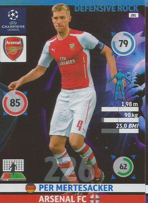 CHAMPIONS LEAGUE  2014/15 - PER MERTESACKER "DEFENSIVE ROCK" CARD