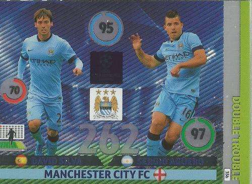 SERGIO AGUERO / DAVID SILVA - CHAMPIONS LEAGUE  2014/15 - "DOUBLE TROUBLE" FOIL CARD