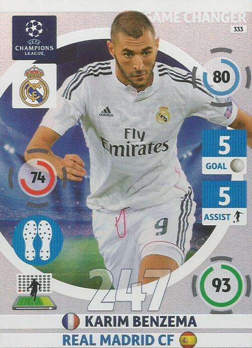 KARIM BENZEMA - CHAMPIONS LEAGUE  2014/15 - "GAME CHANGER" FOIL CARD