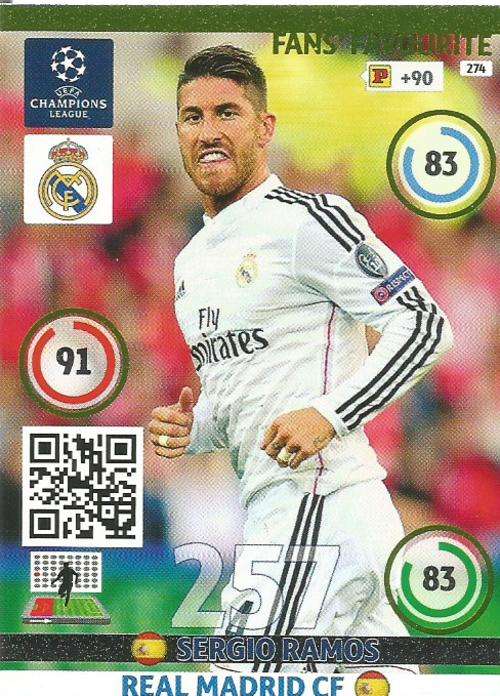 SERGIO RAMOS - CHAMPIONS LEAGUE  2014/15 - "FANS FAVOURITE"  CARD