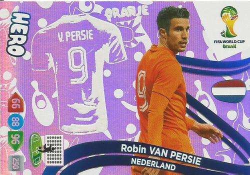 ROBIN VAN PERSIE - PANINI `FIFA WORLD CUP 2014` COLLECTION  `UPDATE 2` - RARE `HERO` FOIL CARD
