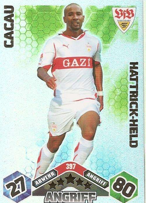 MATCH ATTAX 2010/11 BUNDESLIGA - CACAU "HAT TRICK HERO" CARD
