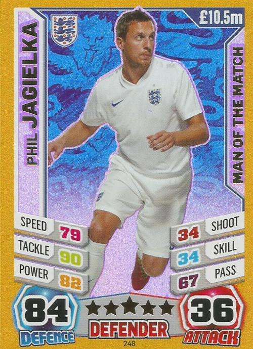 WORLD CUP 2014 "MATCH ATTAX" - PHIL JAGIELKA "MAN of the MATCH" CARD