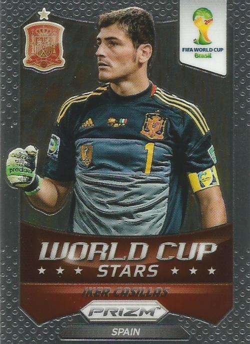 IKER CASILLAS - WORLD CUP 2014 PANINI "PRIZM" - "W/CUP STARS" CARD 33