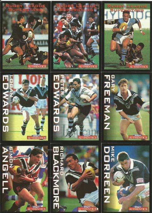 RUGBY LEAGUE SUPERSTARS 1995 - NEW ZEALAND - C/CRAZY AUTHENTICS - COMPLETE 90 CARD SET