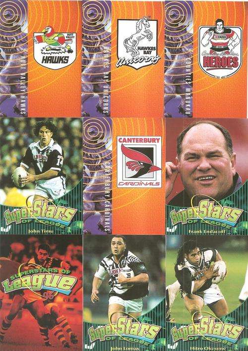 RUGBY LEAGUE SUPERSTARS  1996 - NEW ZEALAND - C/CRAZY AUTHENTICS - COMPLETE 90 CARD SET