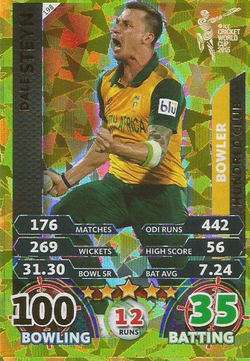 DALE STEYN - ICC CRICKET WORLD CUP 2015 - "CLUB 100" GOLD CARD