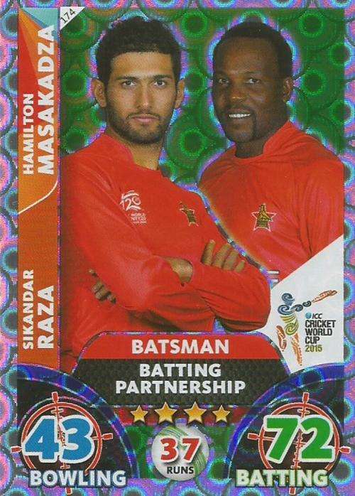 RAZA/MASAKADZA - ICC CRICKET WORLD CUP 2015 - `DUO` SILVER CARD 174