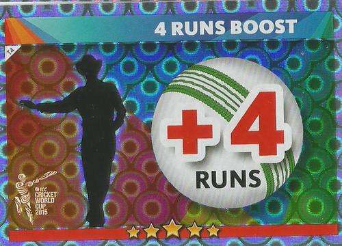 ICC CRICKET WORLD CUP 2015 - "4 RUNS BOOST" SILVER CARD