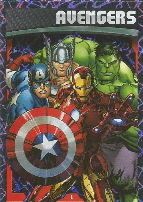 AVENGERS - MARVEL HERO ATTAX `AVENGERS` 2015 -  `HOLOGRAPHIC` FOIL TRADING CARD 1