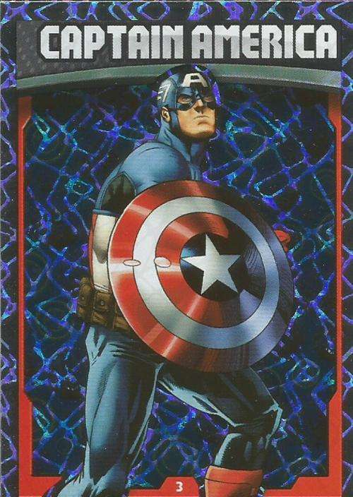 CAPTAIN AMERICA - MARVEL HERO ATTAX `AVENGERS` 2015 -  `HOLOGRAPHIC` FOIL TRADING CARD 3