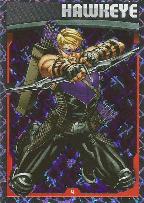 HAWKEYE - MARVEL HERO ATTAX `AVENGERS` 2015 -  `HOLOGRAPHIC` FOIL TRADING CARD 4