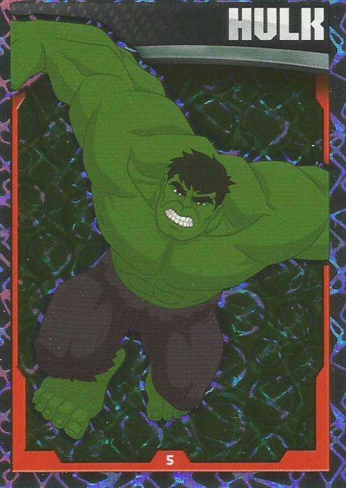 HULK - MARVEL HERO ATTAX `AVENGERS` 2015 -  `HOLOGRAPHIC` FOIL TRADING CARD 5