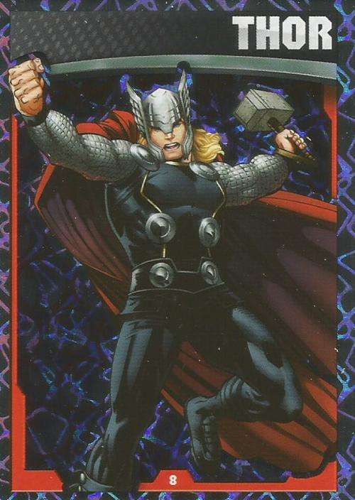 THOR - MARVEL HERO ATTAX `AVENGERS` 2015 -  `HOLOGRAPHIC` FOIL TRADING CARD 8